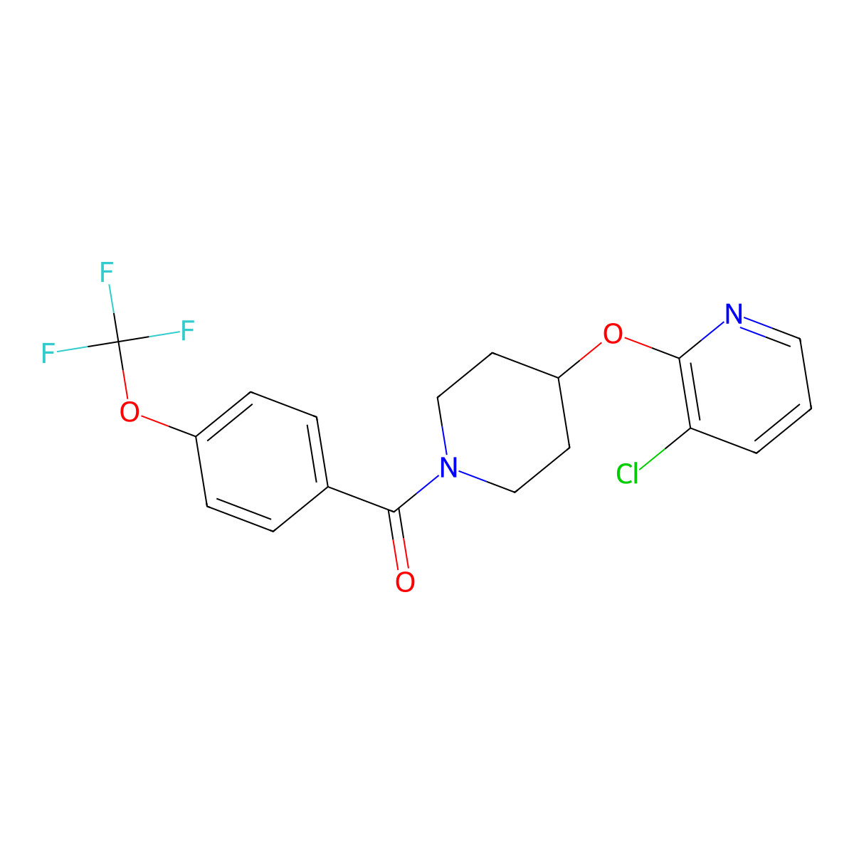 (4-((3-Chloropyridin-2-yl)oxy)piperidin-1-yl)(4-(trifluoromethoxy)phenyl)methanone molecular structure, CAS 1448046-33-0