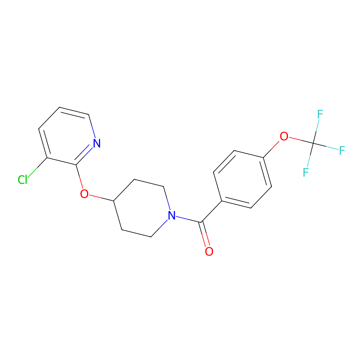 (4-((3-Chloropyridin-2-yl)oxy)piperidin-1-yl)(4-(trifluoromethoxy)phenyl)methanone molecular structure, CAS 1448046-33-0