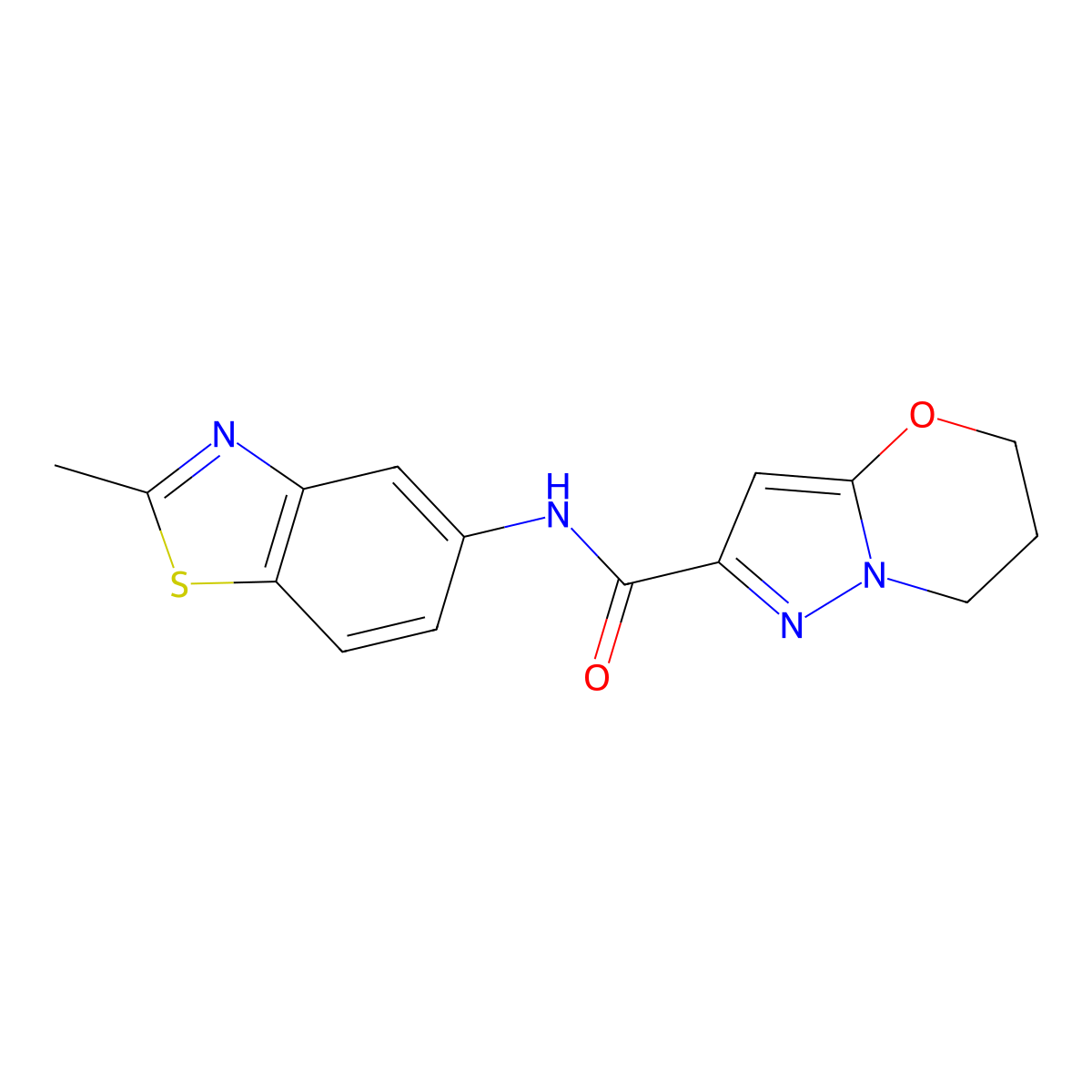 N-(2-methylbenzo[d]thiazol-5-yl)-6,7-dihydro-5H-pyrazolo[5,1-b][1,3]oxazine-2-carboxamide molecular structure, CAS 1448046-35-2