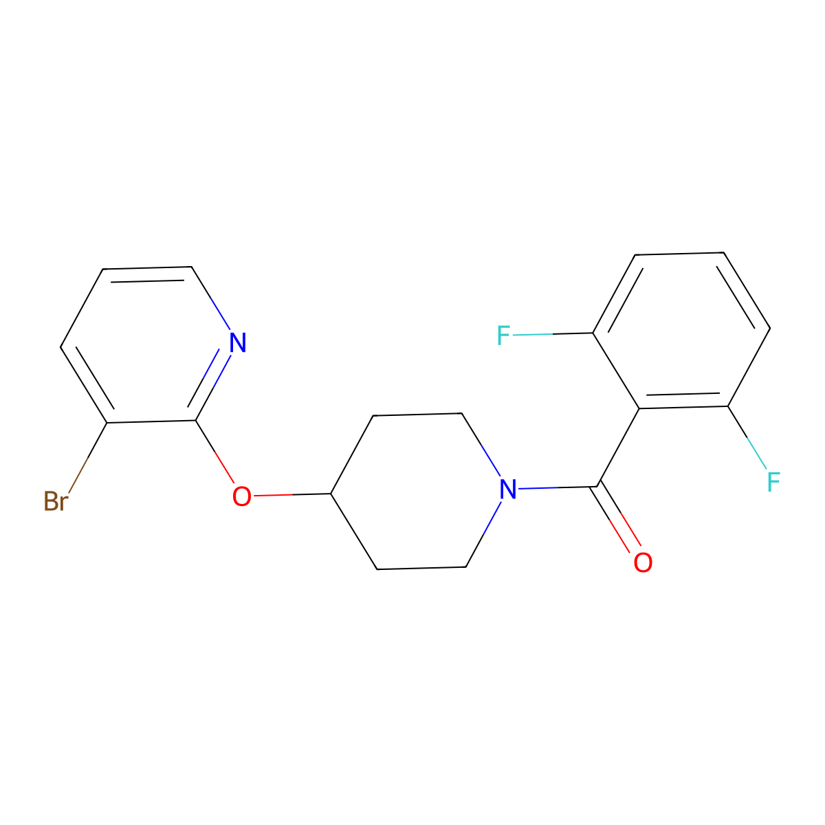 (4-((3-Bromopyridin-2-yl)oxy)piperidin-1-yl)(2,6-difluorophenyl)methanone molecular structure, CAS 1448046-62-5