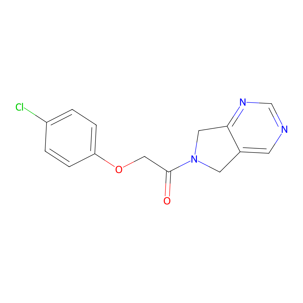 2-(4-chlorophenoxy)-1-(5H-pyrrolo[3,4-d]pyrimidin-6(7H)-yl)ethanone molecular structure, CAS 1448046-79-4