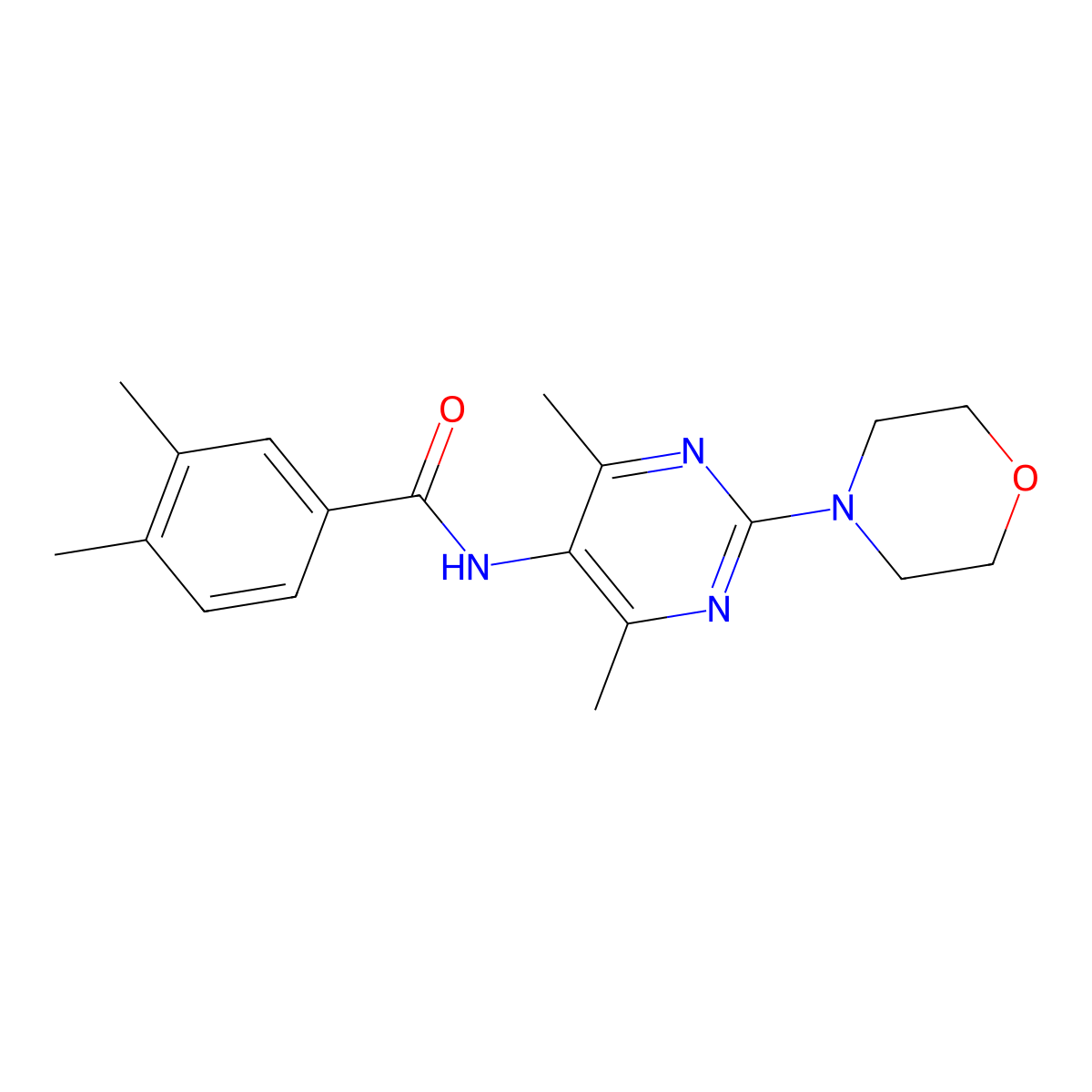 N-(4,6-dimethyl-2-morpholinopyrimidin-5-yl)-3,4-dimethylbenzamide molecular structure, CAS 1448046-84-1