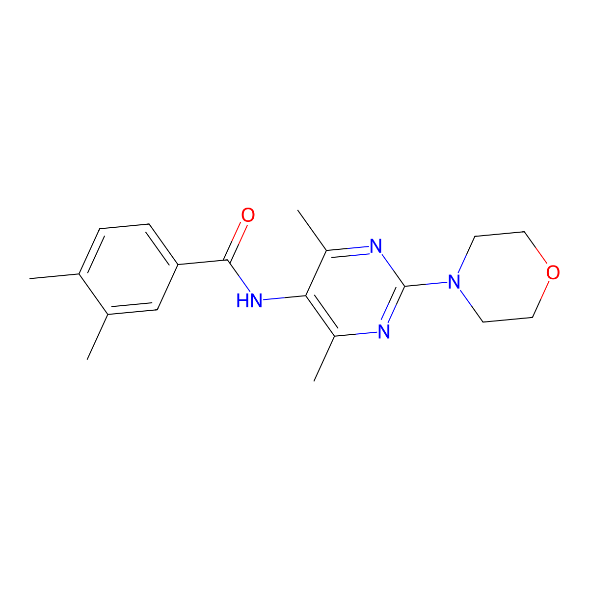 N-(4,6-dimethyl-2-morpholinopyrimidin-5-yl)-3,4-dimethylbenzamide molecular structure, CAS 1448046-84-1