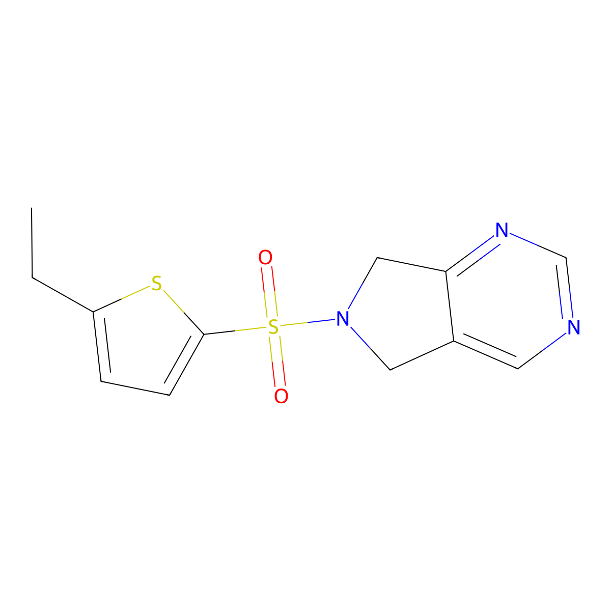 6-((5-ethylthiophen-2-yl)sulfonyl)-6,7-dihydro-5H-pyrrolo[3,4-d]pyrimidine molecular structure, CAS 1448046-85-2