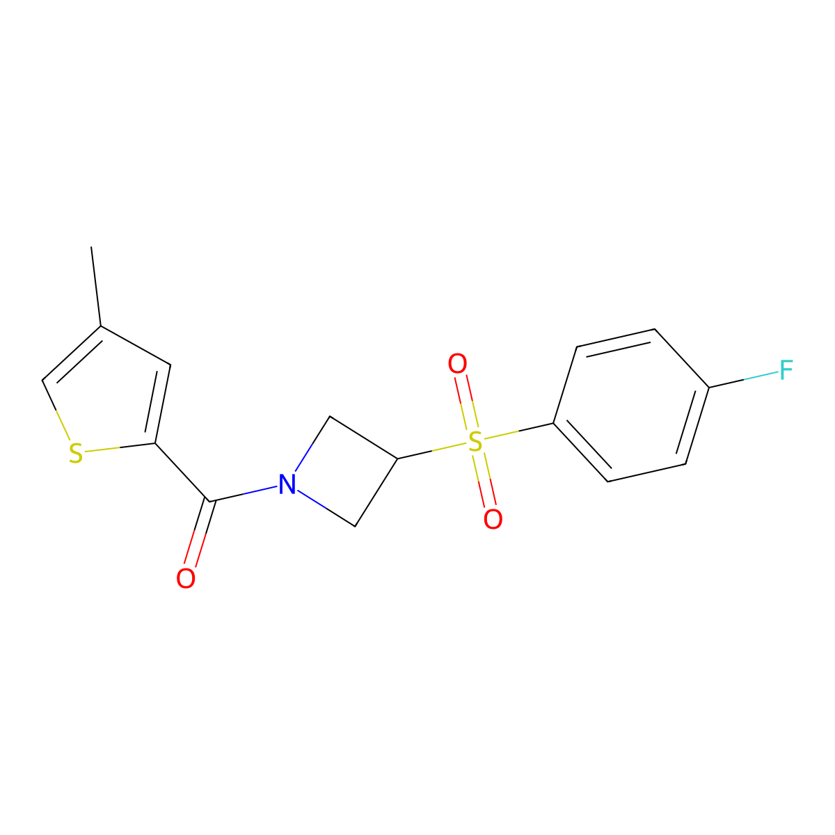(3-((4-Fluorophenyl)sulfonyl)azetidin-1-yl)(4-methylthiophen-2-yl)methanone molecular structure, CAS 1448046-86-3
