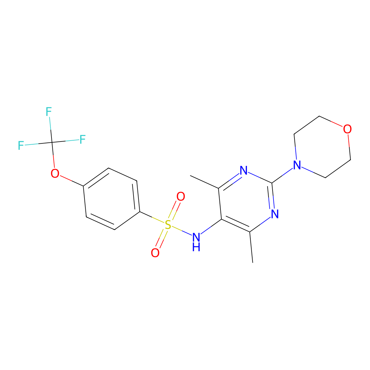 N-(4,6-dimethyl-2-morpholinopyrimidin-5-yl)-4-(trifluoromethoxy)benzenesulfonamide molecular structure, CAS 1448047-00-4