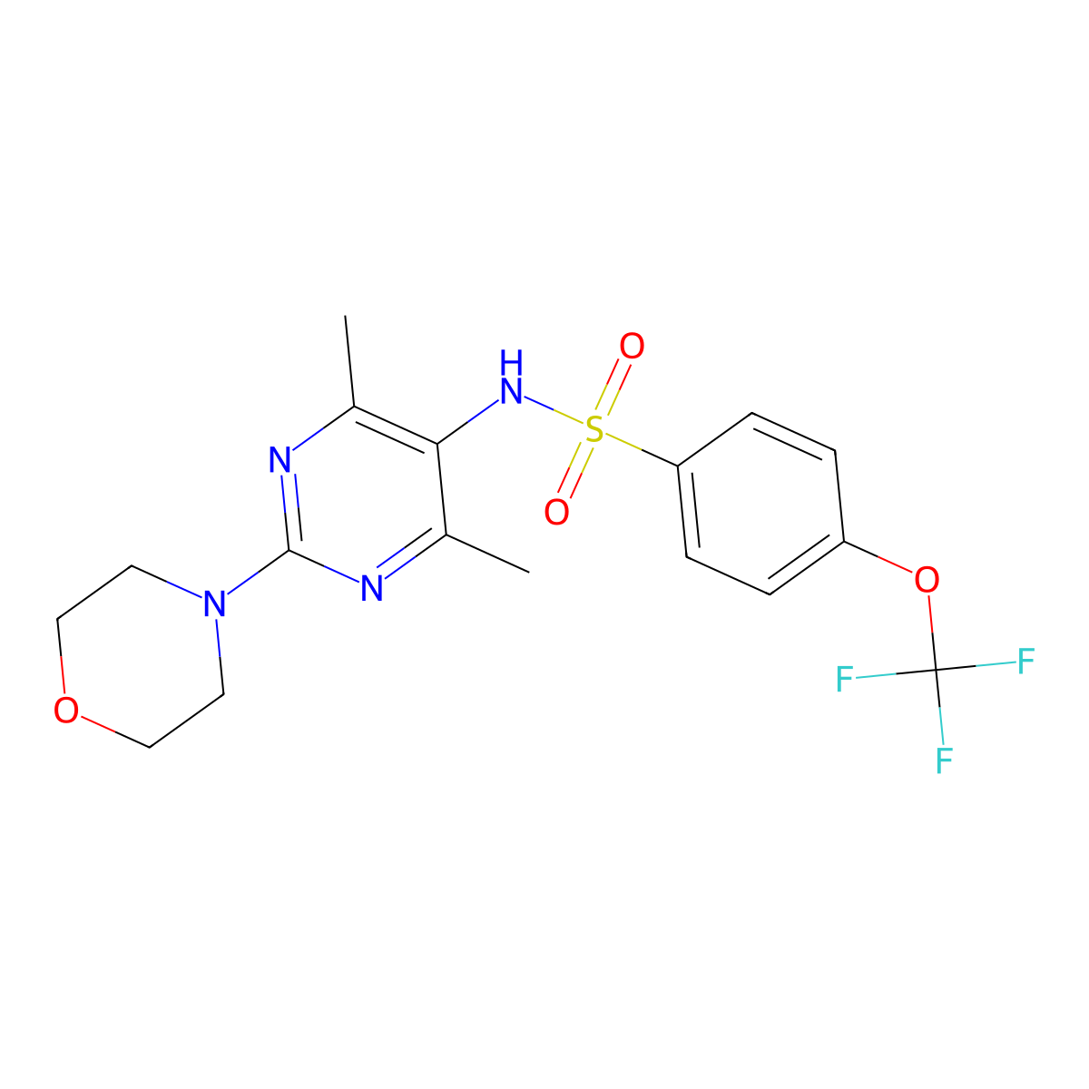 N-(4,6-dimethyl-2-morpholinopyrimidin-5-yl)-4-(trifluoromethoxy)benzenesulfonamide molecular structure, CAS 1448047-00-4