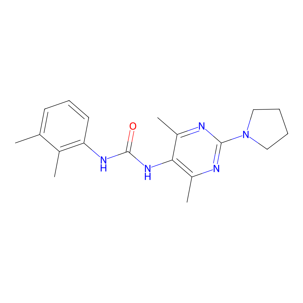 1-(4,6-Dimethyl-2-(pyrrolidin-1-yl)pyrimidin-5-yl)-3-(2,3-dimethylphenyl)urea molecular structure, CAS 1448047-08-2