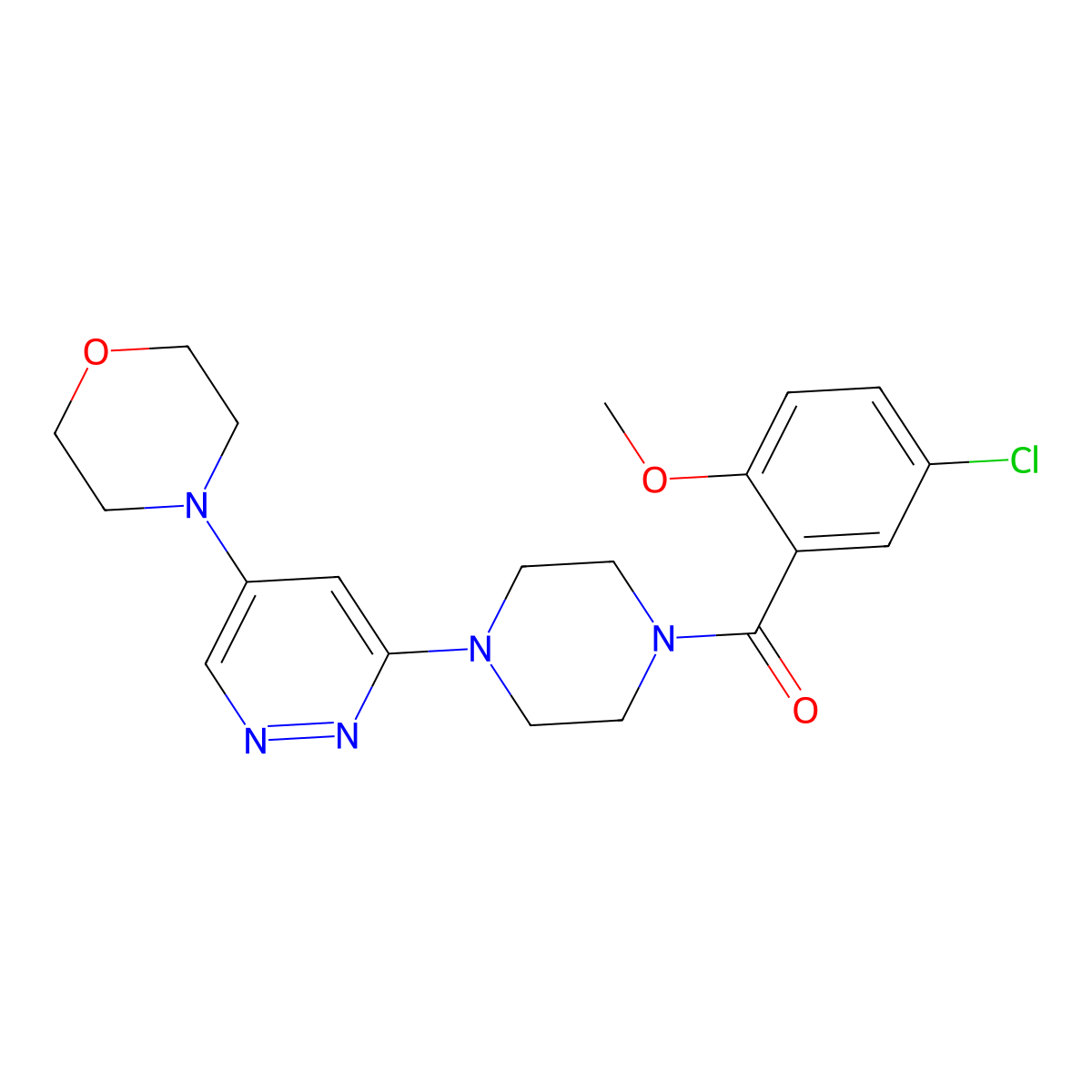 (5-Chloro-2-methoxyphenyl)(4-(5-morpholinopyridazin-3-yl)piperazin-1-yl)methanone molecular structure, CAS 1448047-24-2