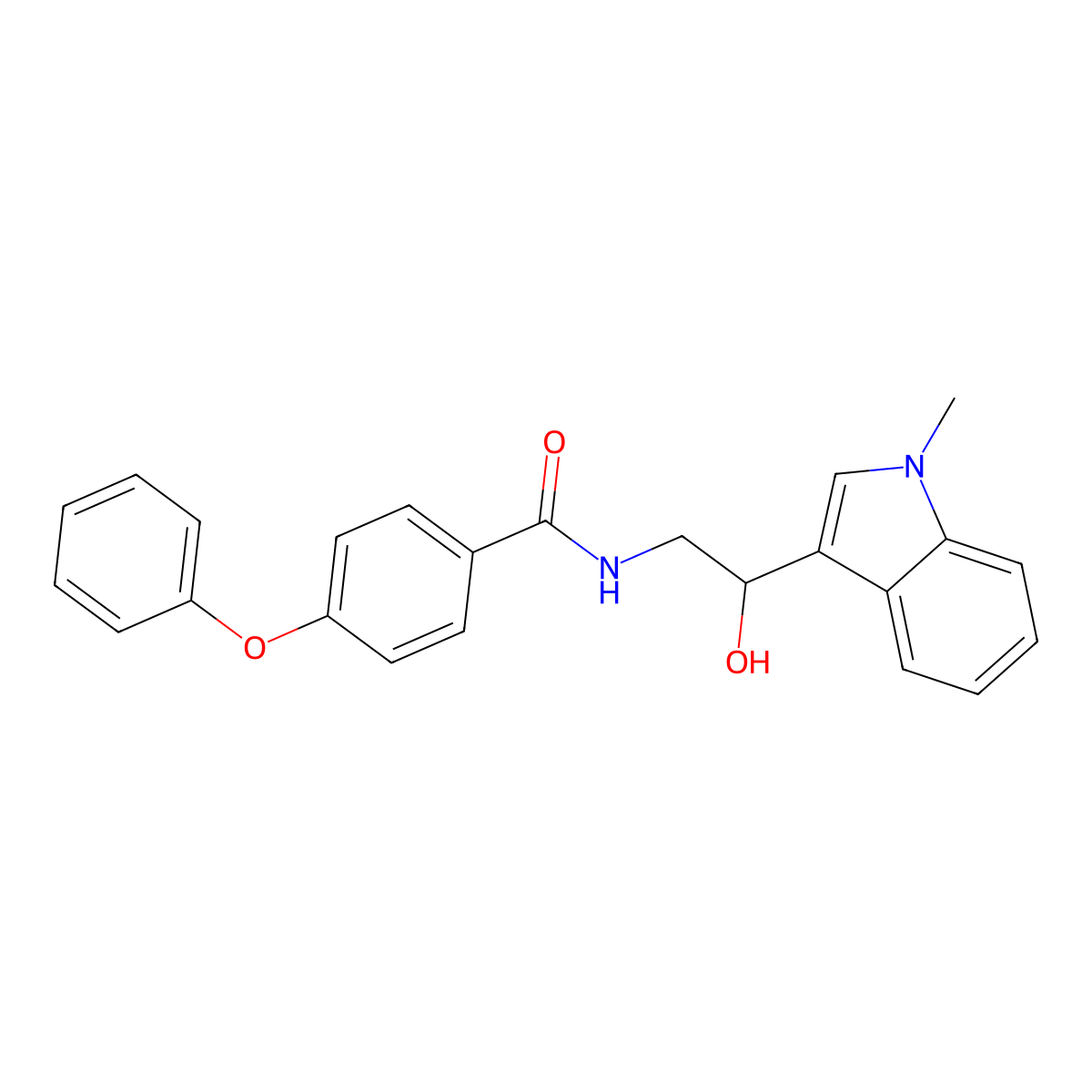 N-(2-hydroxy-2-(1-methyl-1H-indol-3-yl)ethyl)-4-phenoxybenzamide molecular structure, CAS 1448047-36-6