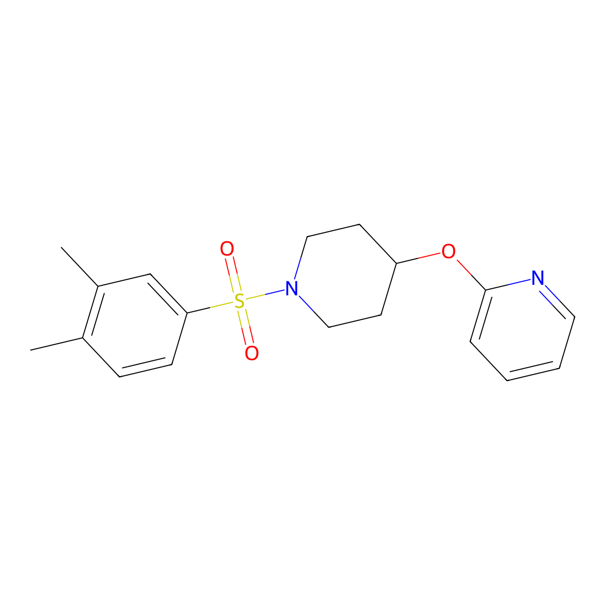 2-((1-((3,4-Dimethylphenyl)sulfonyl)piperidin-4-yl)oxy)pyridine molecular structure, CAS 1448047-41-3