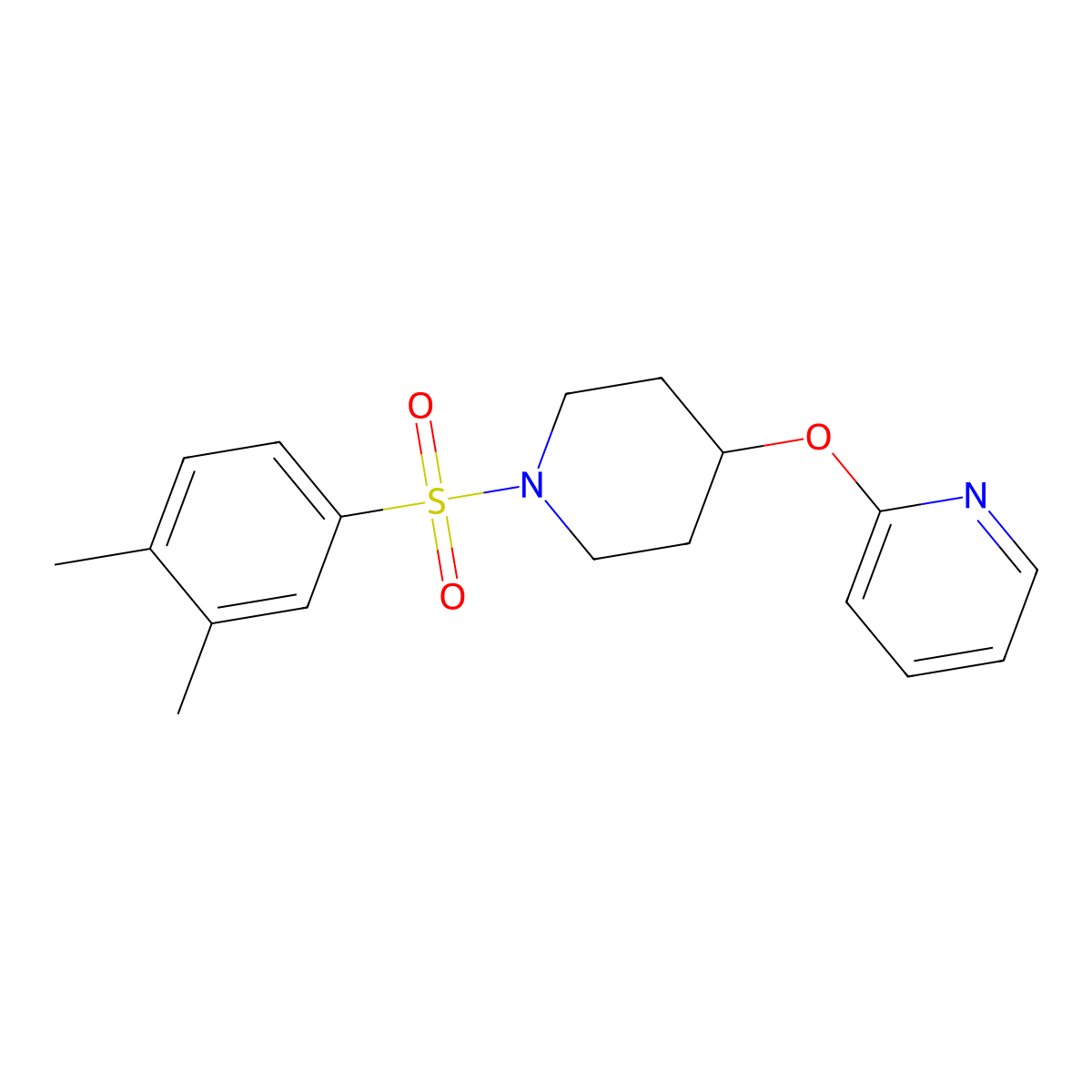 2-((1-((3,4-Dimethylphenyl)sulfonyl)piperidin-4-yl)oxy)pyridine molecular structure, CAS 1448047-41-3