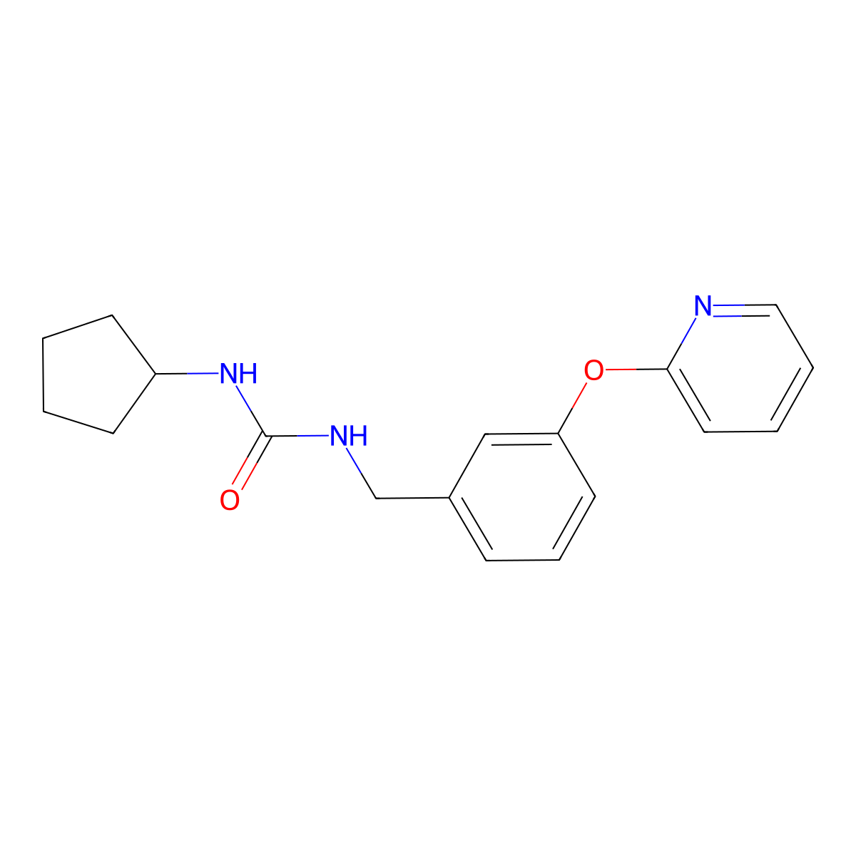 1-Cyclopentyl-3-(3-(pyridin-2-yloxy)benzyl)urea molecular structure, CAS 1448047-54-8