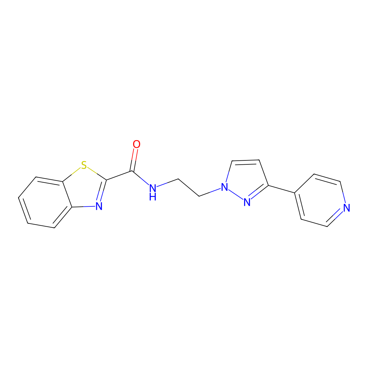 N-(2-(3-(pyridin-4-yl)-1H-pyrazol-1-yl)ethyl)benzo[d]thiazole-2-carboxamide molecular structure, CAS 1448047-59-3