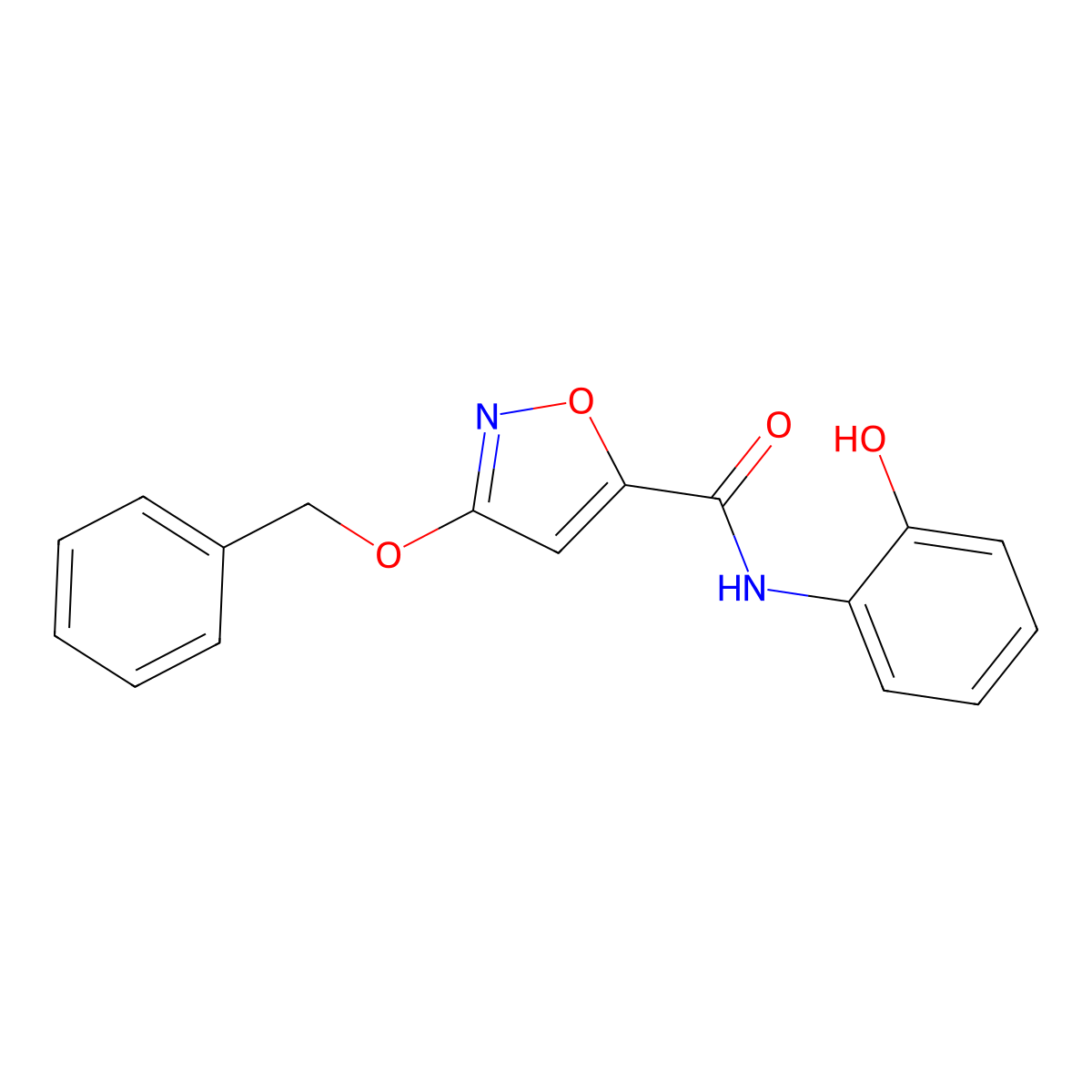 3-(benzyloxy)-N-(2-hydroxyphenyl)isoxazole-5-carboxamide molecular structure, CAS 1448047-69-5