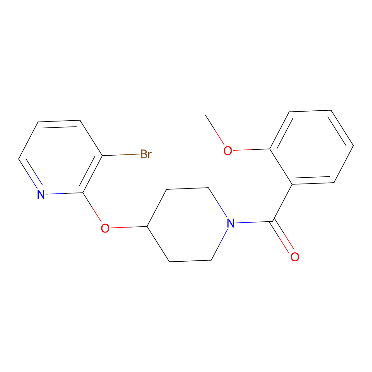 (4-((3-Bromopyridin-2-yl)oxy)piperidin-1-yl)(2-methoxyphenyl)methanone molecular structure, CAS 1448047-70-8