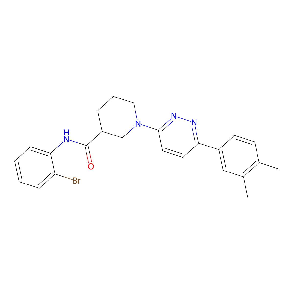 N-(2-Bromophenyl)-1-[6-(3,4-dimethylphenyl)pyridazin-3-YL]piperidine-3-carboxamide molecular structure, CAS 1448047-83-3