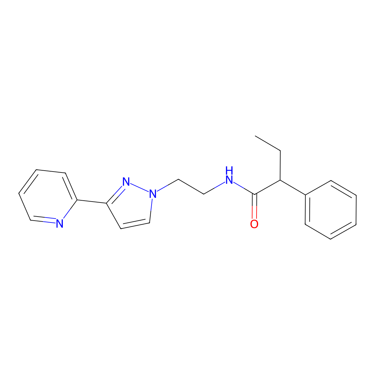 2-phenyl-N-{2-[3-(pyridin-2-yl)-1H-pyrazol-1-yl]ethyl}butanamide molecular structure, CAS 1448047-84-4