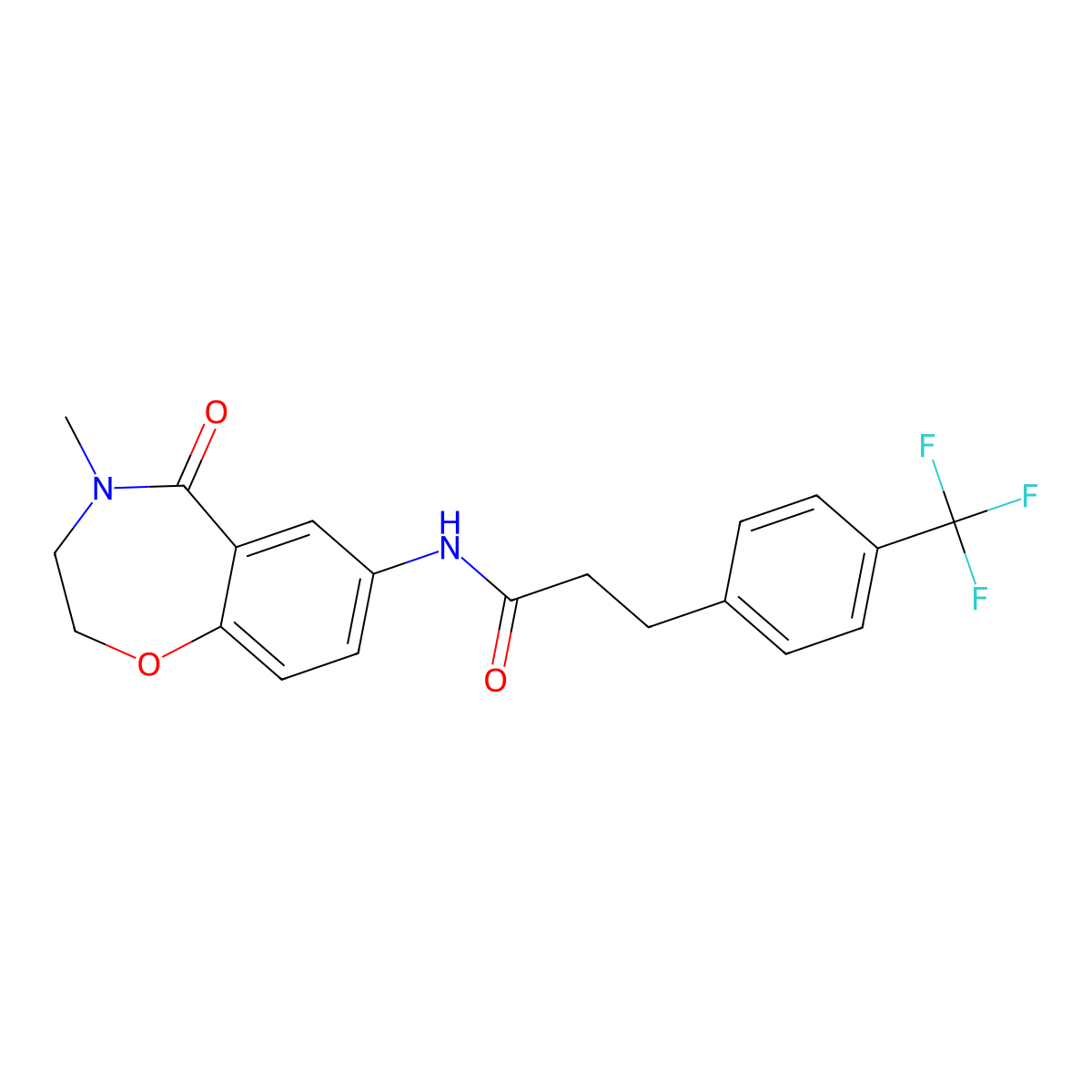 N-(4-methyl-5-oxo-2,3,4,5-tetrahydro-1,4-benzoxazepin-7-yl)-3-[4-(trifluoromethyl)phenyl]propanamide molecular structure, CAS 1448047-96-8