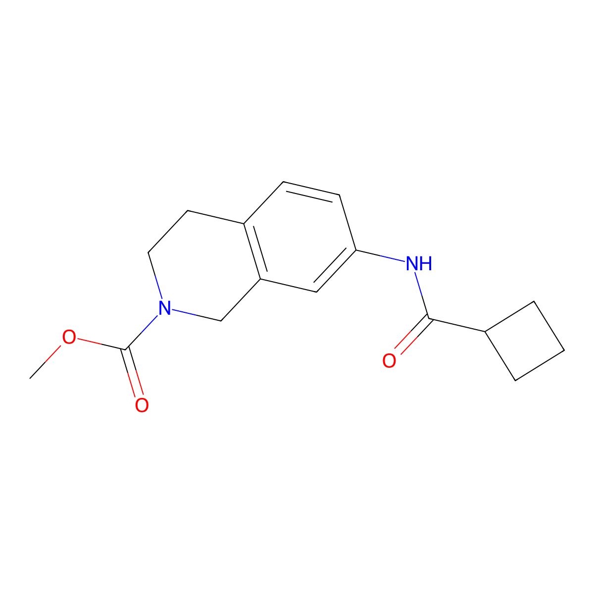 methyl 7-(cyclobutanecarboxamido)-3,4-dihydroisoquinoline-2(1H)-carboxylate molecular structure, CAS 1448048-02-9