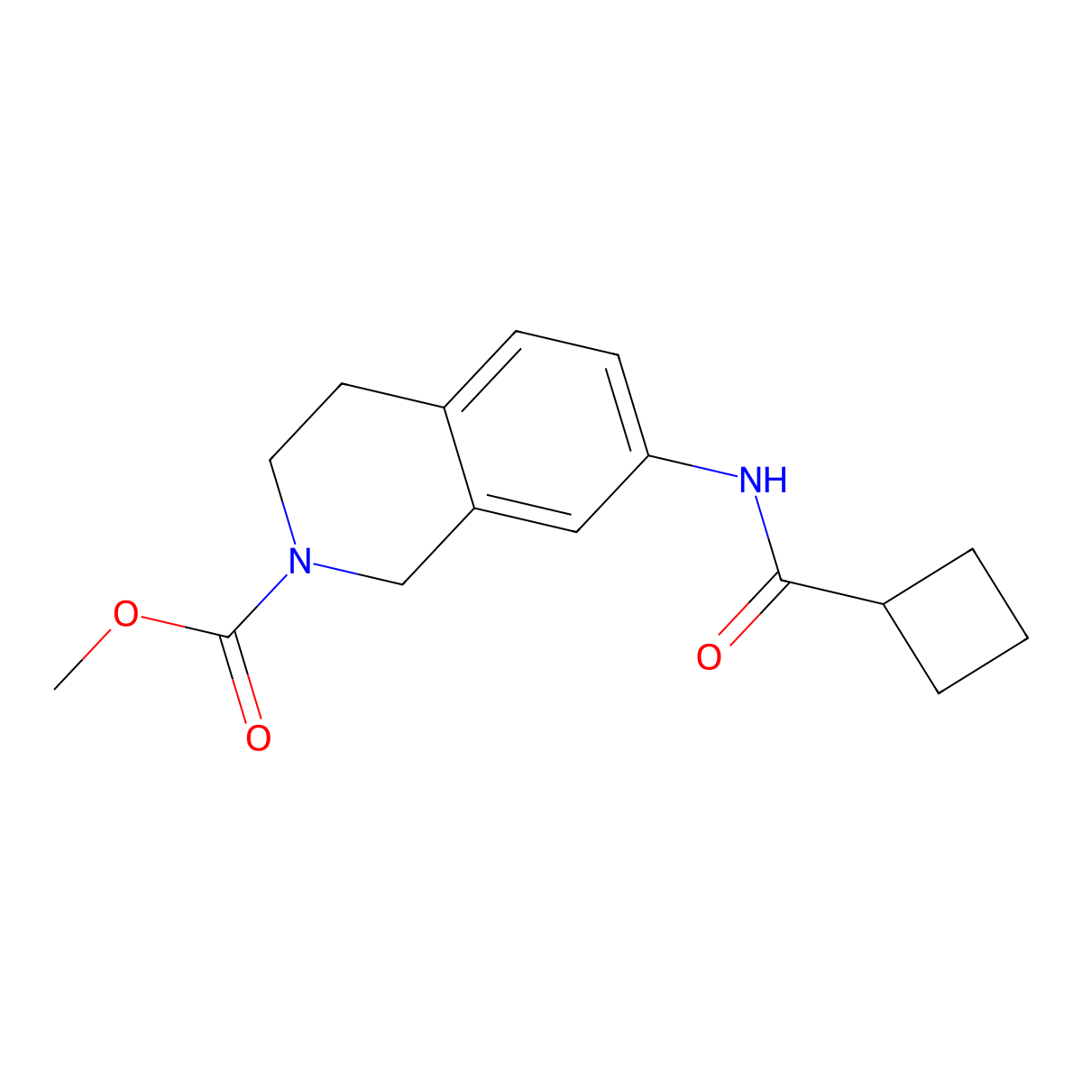 methyl 7-(cyclobutanecarboxamido)-3,4-dihydroisoquinoline-2(1H)-carboxylate molecular structure, CAS 1448048-02-9