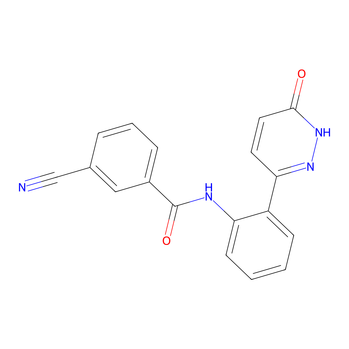 3-cyano-N-(2-(6-oxo-1,6-dihydropyridazin-3-yl)phenyl)benzamide molecular structure, CAS 1448048-05-2