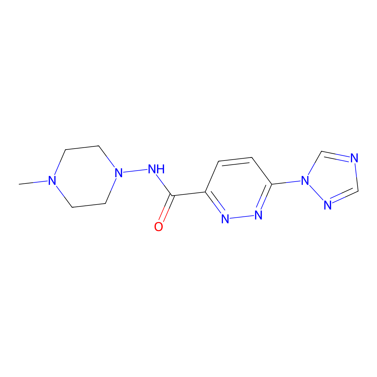 N-(4-methylpiperazin-1-yl)-6-(1H-1,2,4-triazol-1-yl)pyridazine-3-carboxamide molecular structure, CAS 1448048-26-7