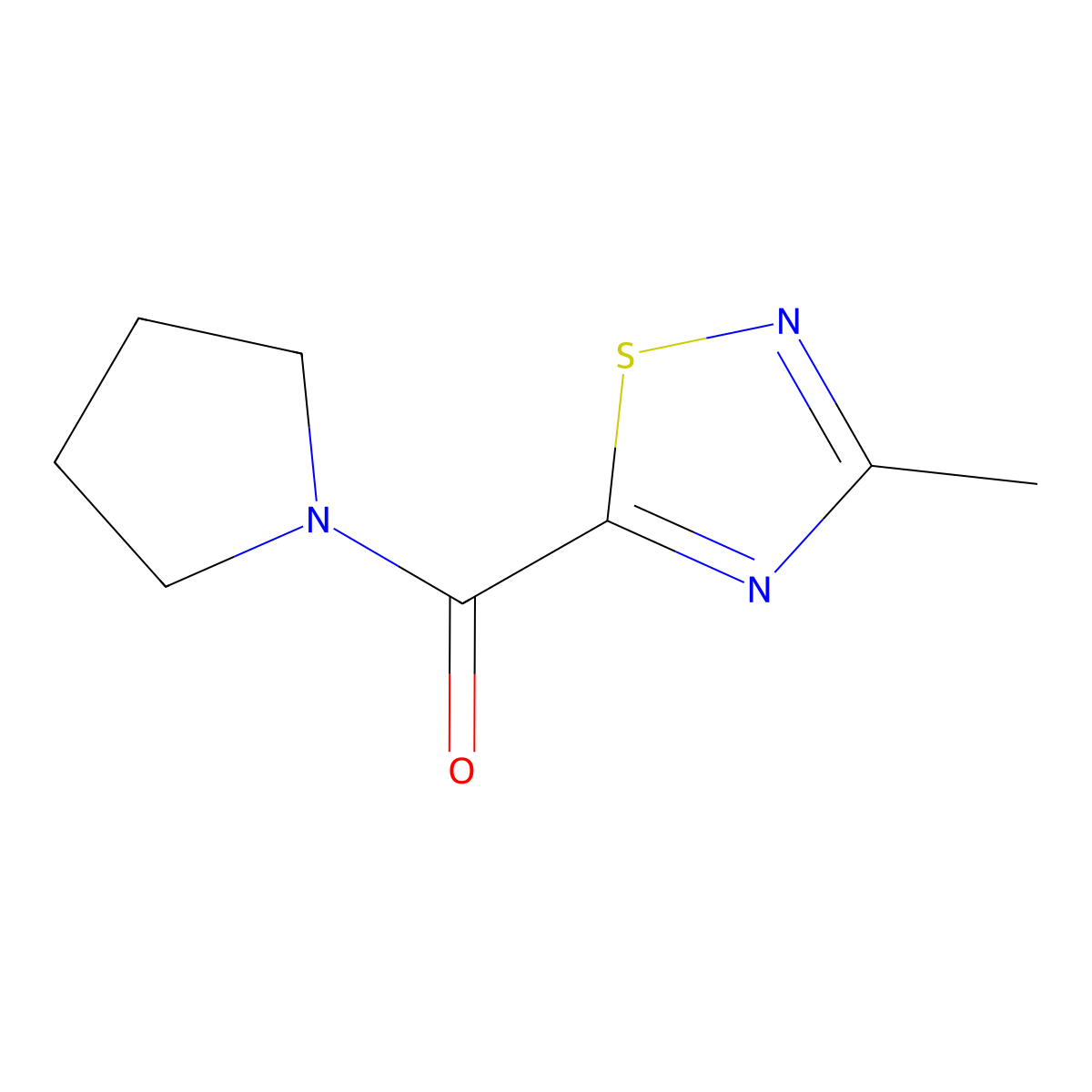 (3-Methyl-1,2,4-thiadiazol-5-yl)(pyrrolidin-1-yl)methanone molecular structure, CAS 1448050-05-2
