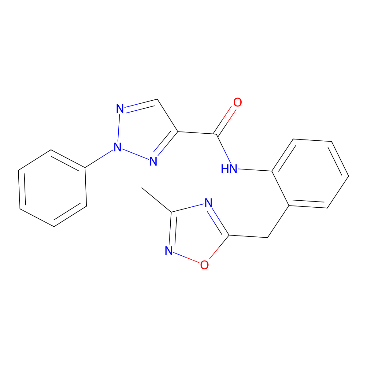 N-(2-((3-methyl-1,2,4-oxadiazol-5-yl)methyl)phenyl)-2-phenyl-2H-1,2,3-triazole-4-carboxamide molecular structure, CAS 1448050-06-3