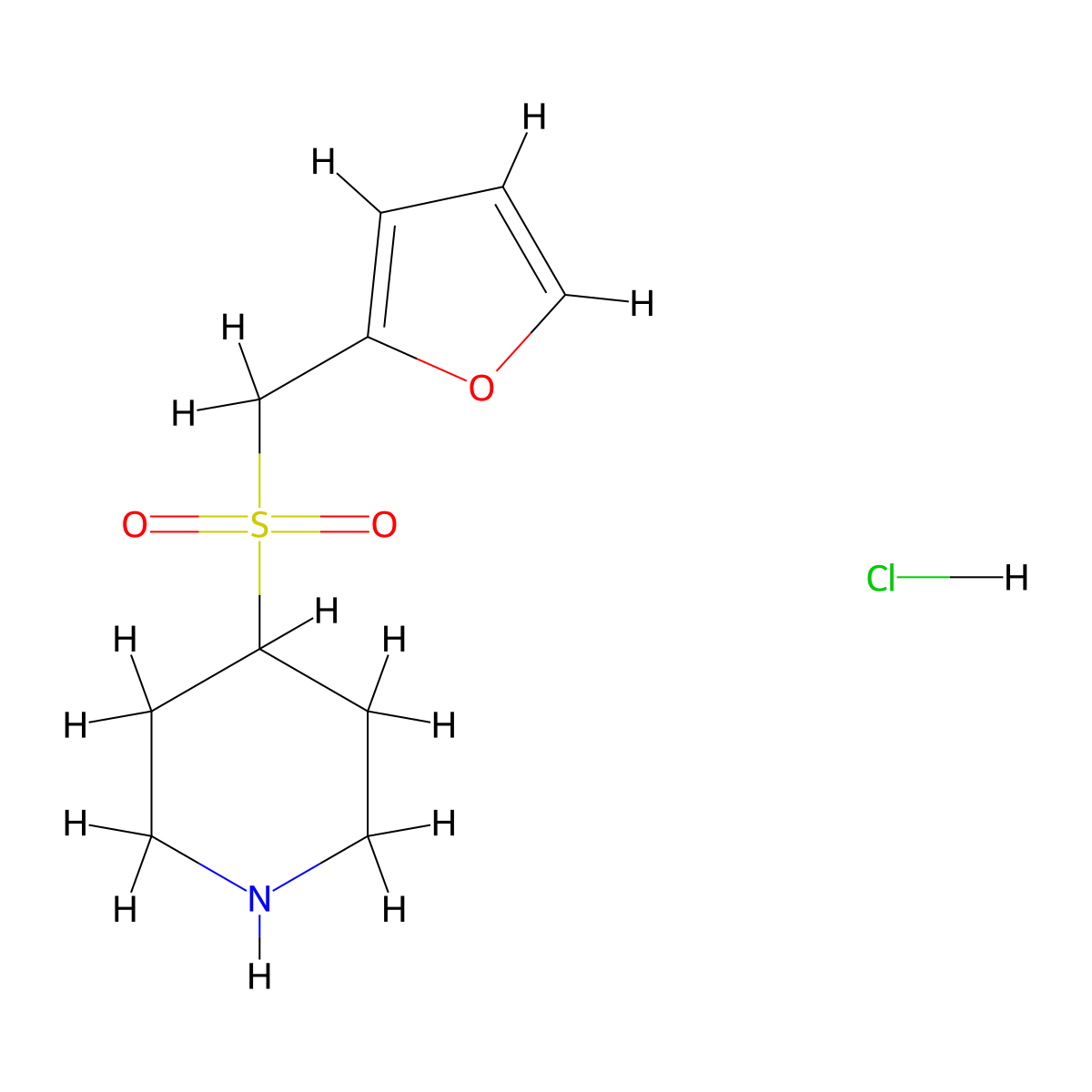 4-[(2-Furylmethyl)sulfonyl]piperidine hydrochloride molecular structure, CAS 1448050-07-4