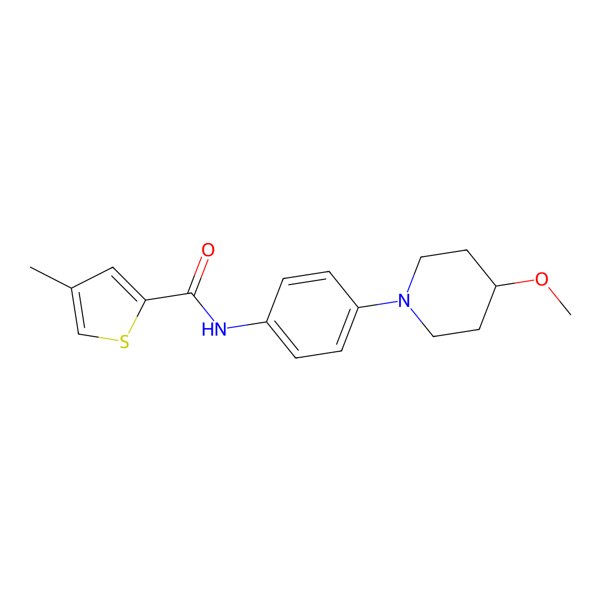 N-(4-(4-methoxypiperidin-1-yl)phenyl)-4-methylthiophene-2-carboxamide molecular structure, CAS 1448050-13-2
