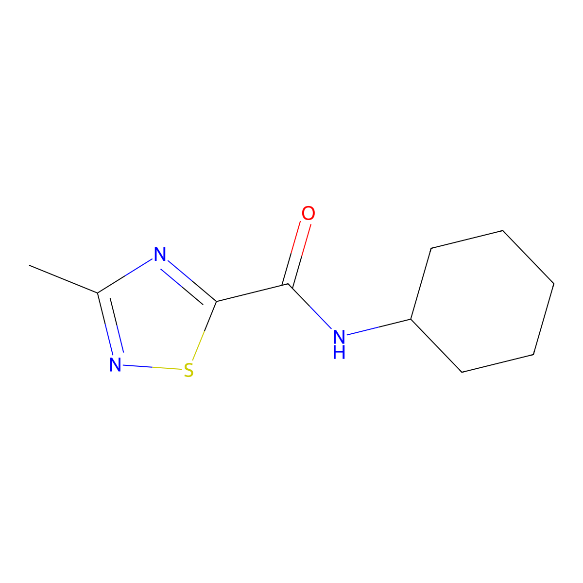 N-cyclohexyl-3-methyl-1,2,4-thiadiazole-5-carboxamide molecular structure, CAS 1448050-16-5