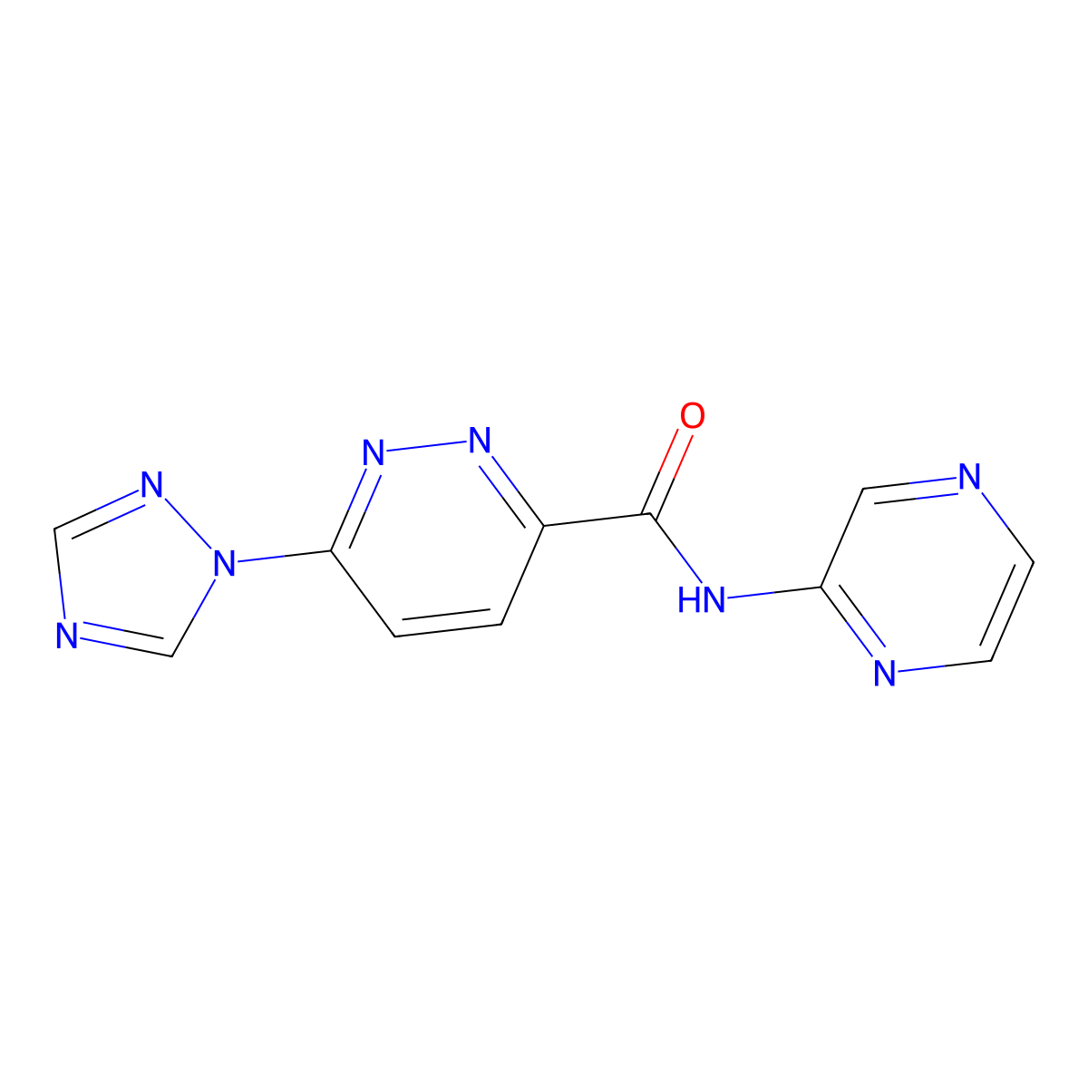 N-(pyrazin-2-yl)-6-(1H-1,2,4-triazol-1-yl)pyridazine-3-carboxamide molecular structure, CAS 1448050-18-7
