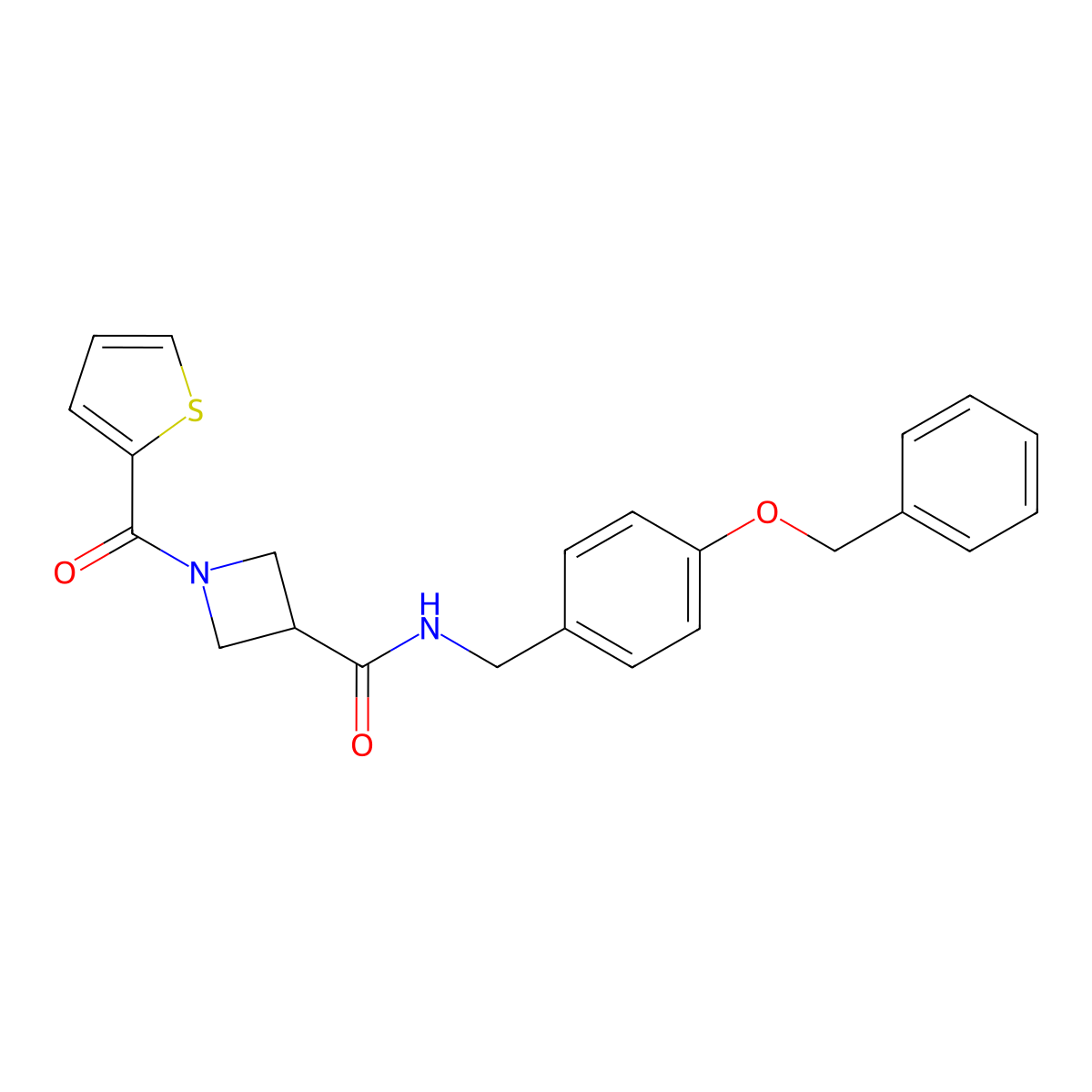 N-(4-(benzyloxy)benzyl)-1-(thiophene-2-carbonyl)azetidine-3-carboxamide molecular structure, CAS 1448050-39-2