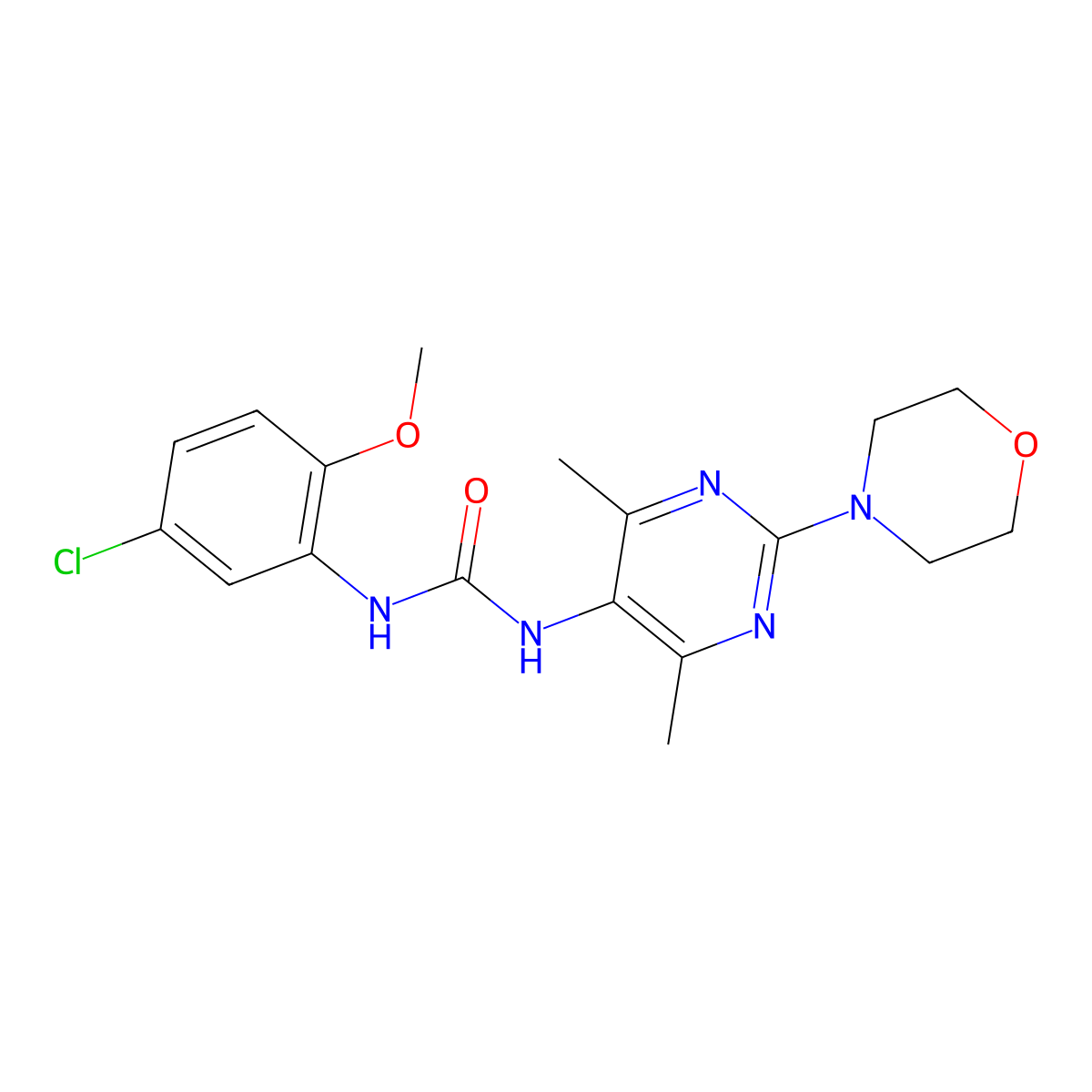 1-(5-Chloro-2-methoxyphenyl)-3-(4,6-dimethyl-2-morpholinopyrimidin-5-yl)urea molecular structure, CAS 1448050-44-9