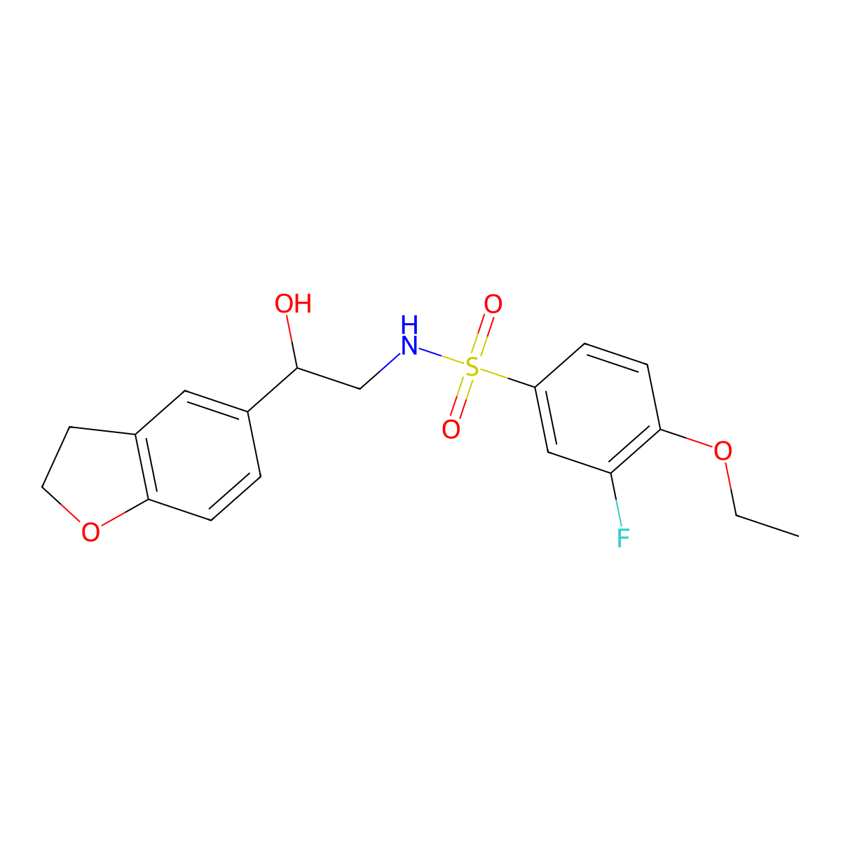 N-(2-(2,3-dihydrobenzofuran-5-yl)-2-hydroxyethyl)-4-ethoxy-3-fluorobenzenesulfonamide molecular structure, CAS 1448050-45-0