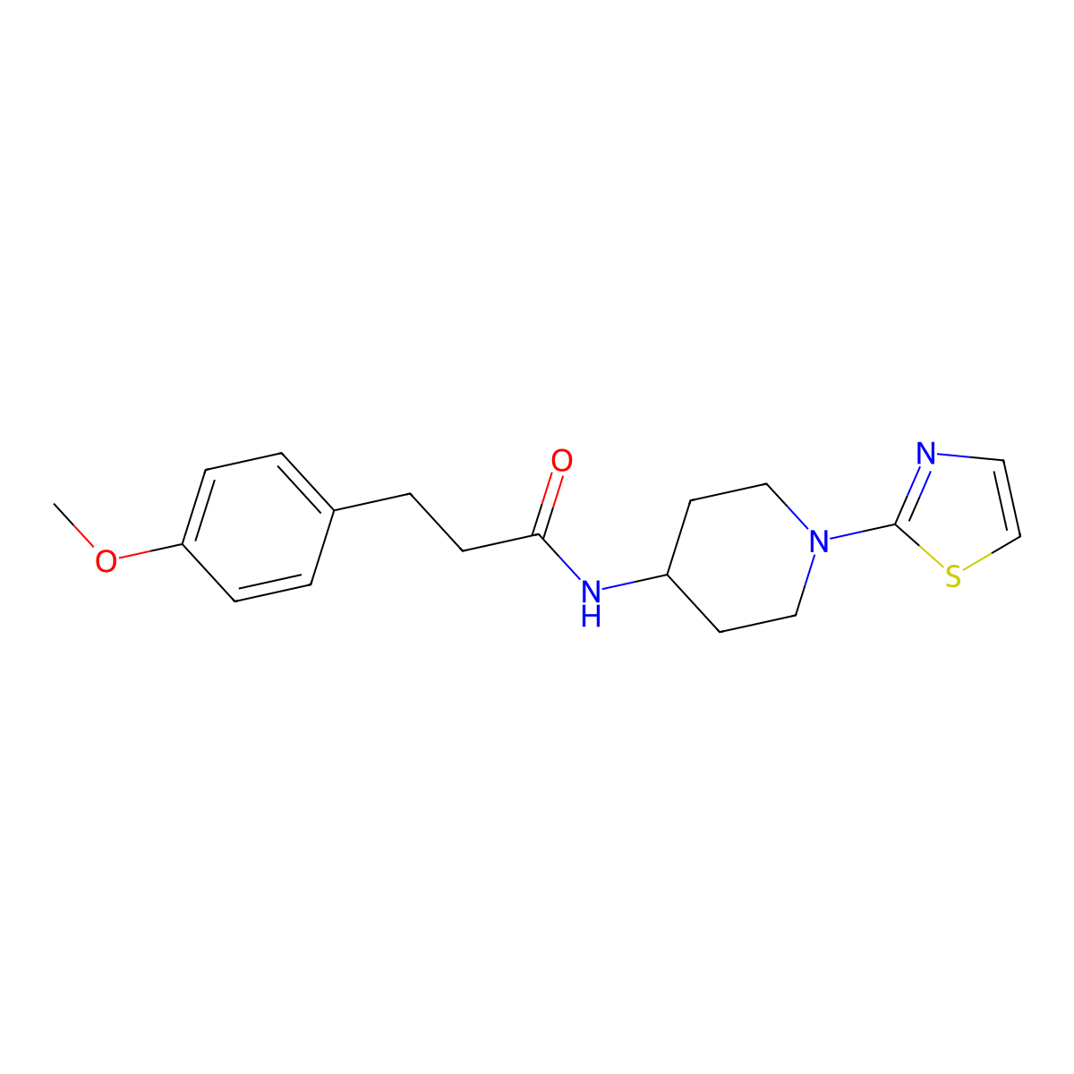 3-(4-methoxyphenyl)-N-(1-(thiazol-2-yl)piperidin-4-yl)propanamide molecular structure, CAS 1448050-51-8