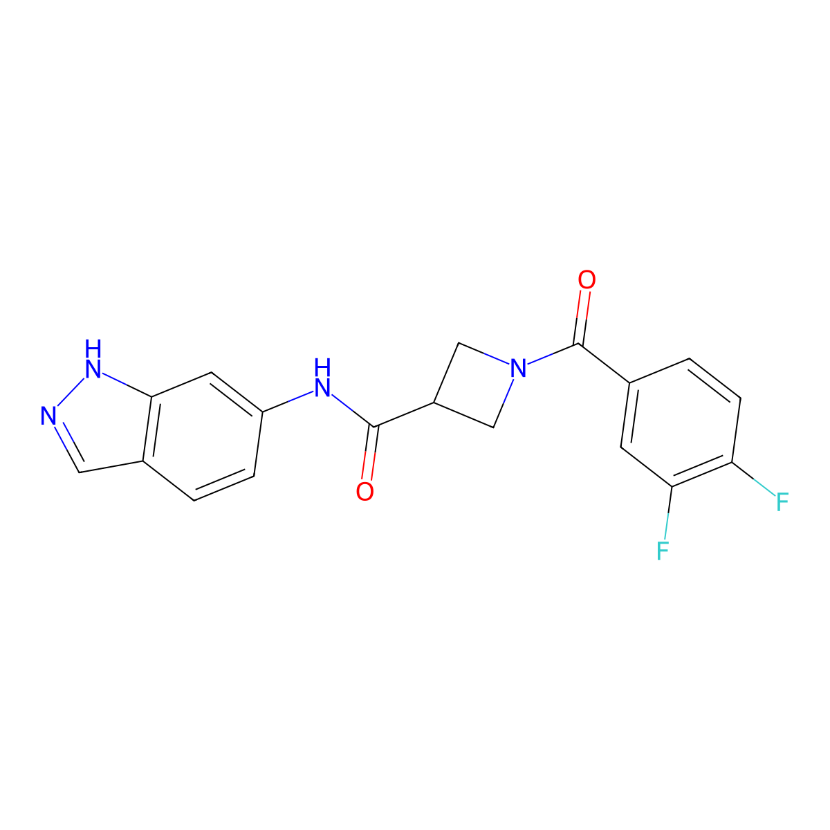 1-(3,4-difluorobenzoyl)-N-(1H-indazol-6-yl)azetidine-3-carboxamide molecular structure, CAS 1448050-53-0