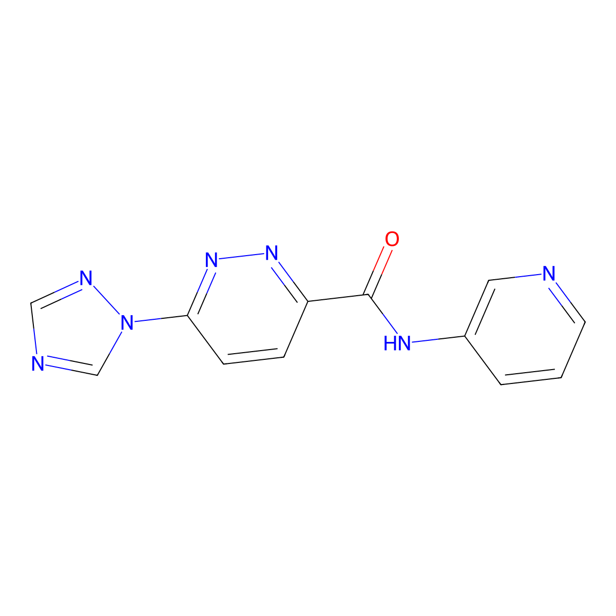 N-(pyridin-3-yl)-6-(1H-1,2,4-triazol-1-yl)pyridazine-3-carboxamide molecular structure, CAS 1448050-56-3