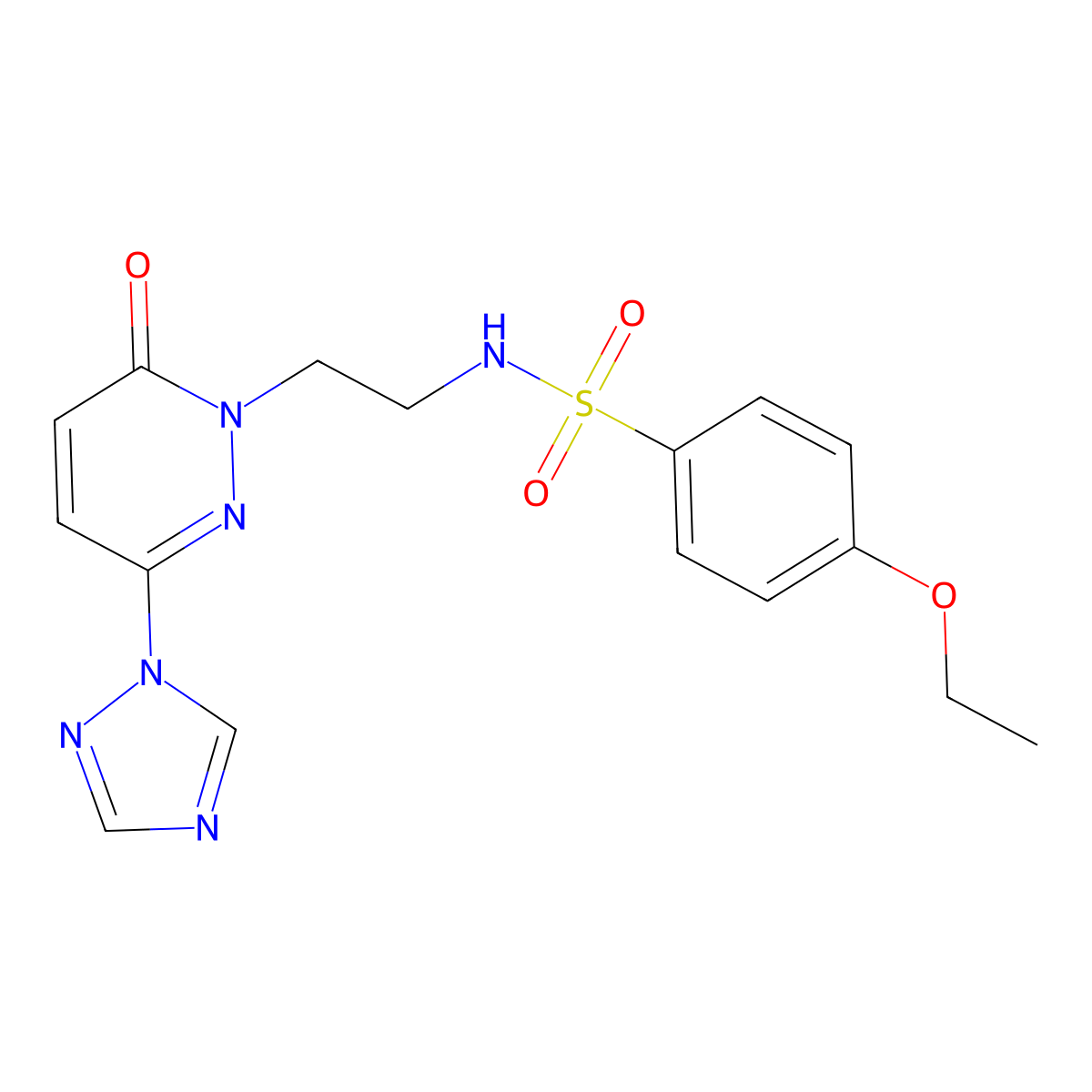 4-ethoxy-N-(2-(6-oxo-3-(1H-1,2,4-triazol-1-yl)pyridazin-1(6H)-yl)ethyl)benzenesulfonamide molecular structure, CAS 1448050-57-4
