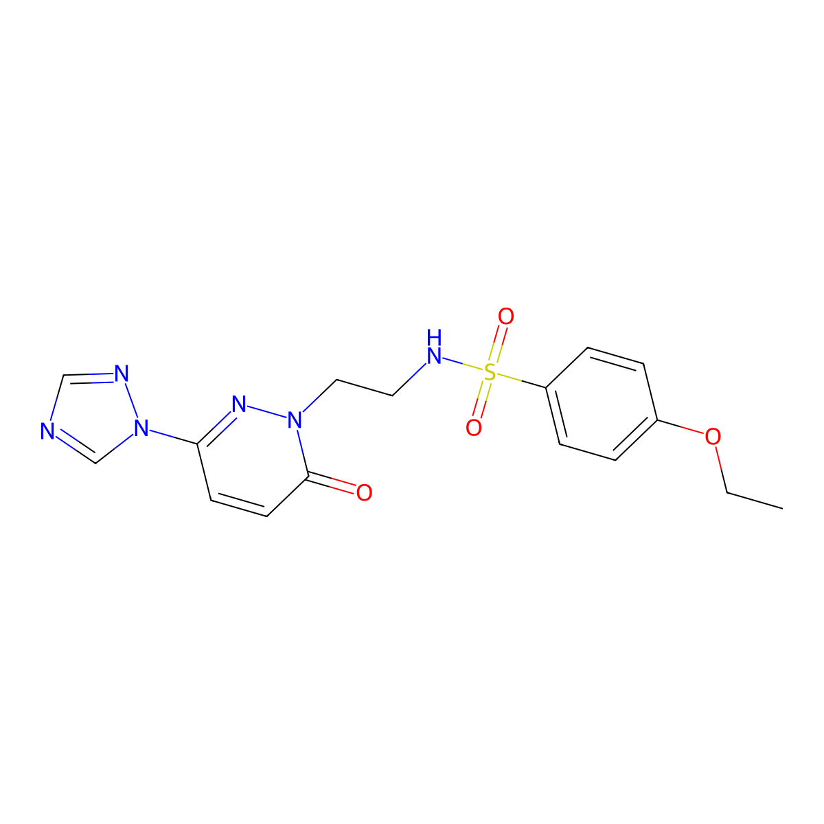 4-ethoxy-N-(2-(6-oxo-3-(1H-1,2,4-triazol-1-yl)pyridazin-1(6H)-yl)ethyl)benzenesulfonamide molecular structure, CAS 1448050-57-4