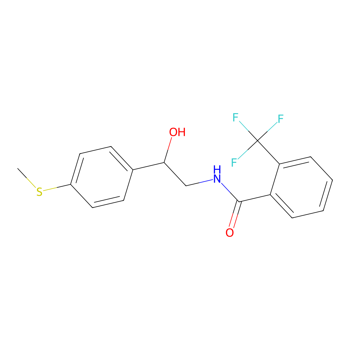 N-(2-hydroxy-2-(4-(methylthio)phenyl)ethyl)-2-(trifluoromethyl)benzamide molecular structure, CAS 1448050-62-1
