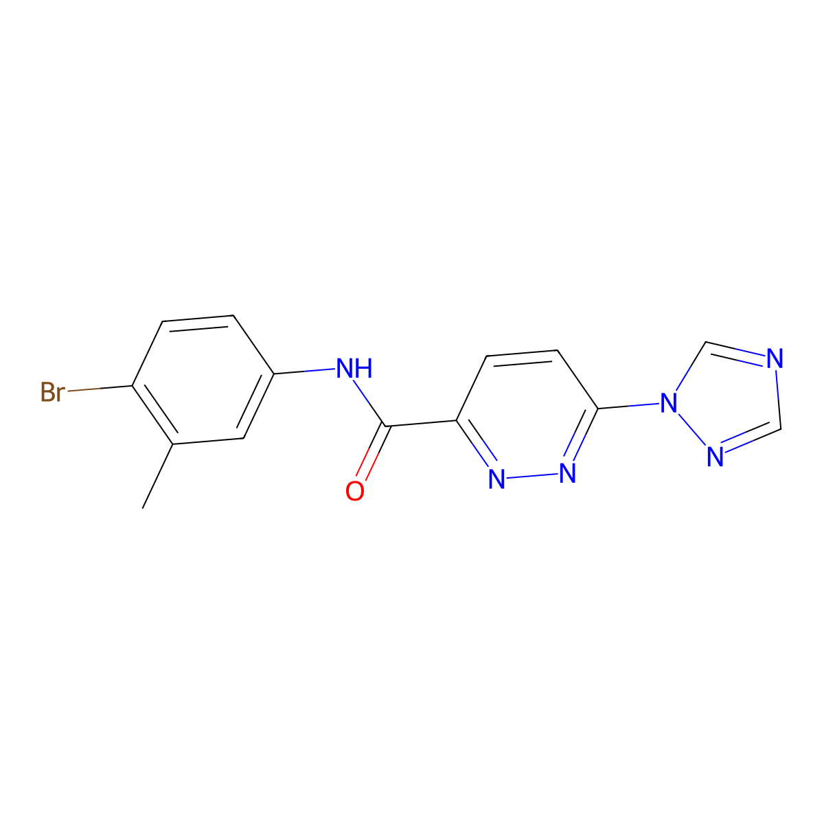 N-(4-bromo-3-methylphenyl)-6-(1H-1,2,4-triazol-1-yl)pyridazine-3-carboxamide molecular structure, CAS 1448050-70-1