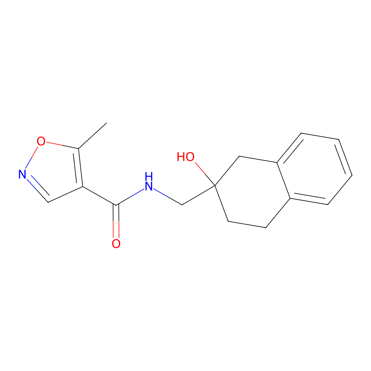 N-((2-hydroxy-1,2,3,4-tetrahydronaphthalen-2-yl)methyl)-5-methylisoxazole-4-carboxamide molecular structure, CAS 1448050-80-3