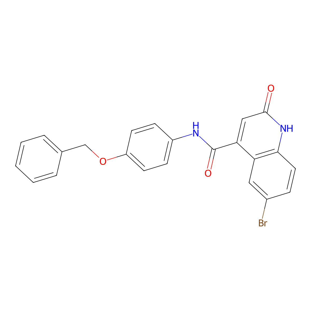 N-(4-(benzyloxy)phenyl)-6-bromo-2-oxo-1,2-dihydroquinoline-4-carboxamide molecular structure, CAS 1448050-84-7