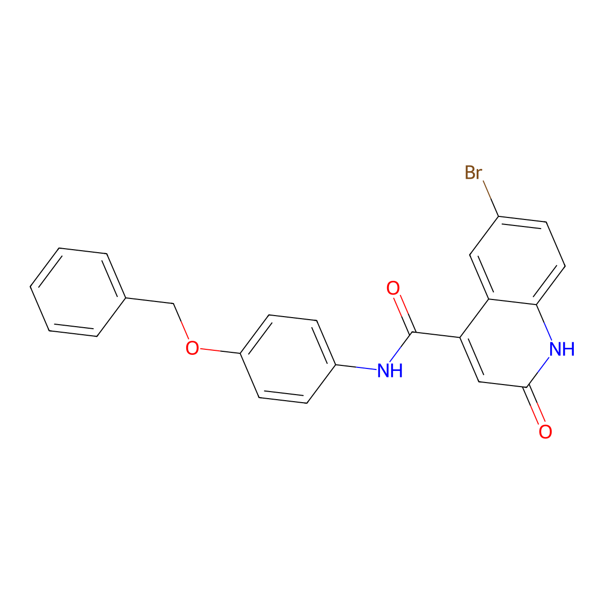N-(4-(benzyloxy)phenyl)-6-bromo-2-oxo-1,2-dihydroquinoline-4-carboxamide molecular structure, CAS 1448050-84-7