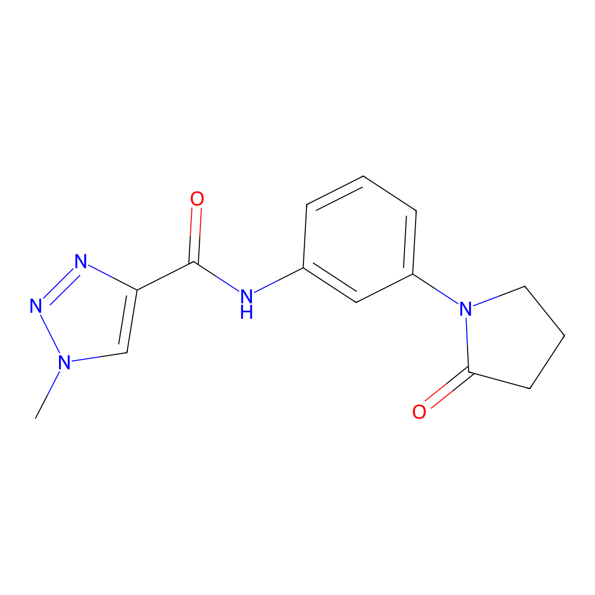 1-methyl-N-[3-(2-oxopyrrolidin-1-yl)phenyl]-1H-1,2,3-triazole-4-carboxamide molecular structure, CAS 1448050-88-1