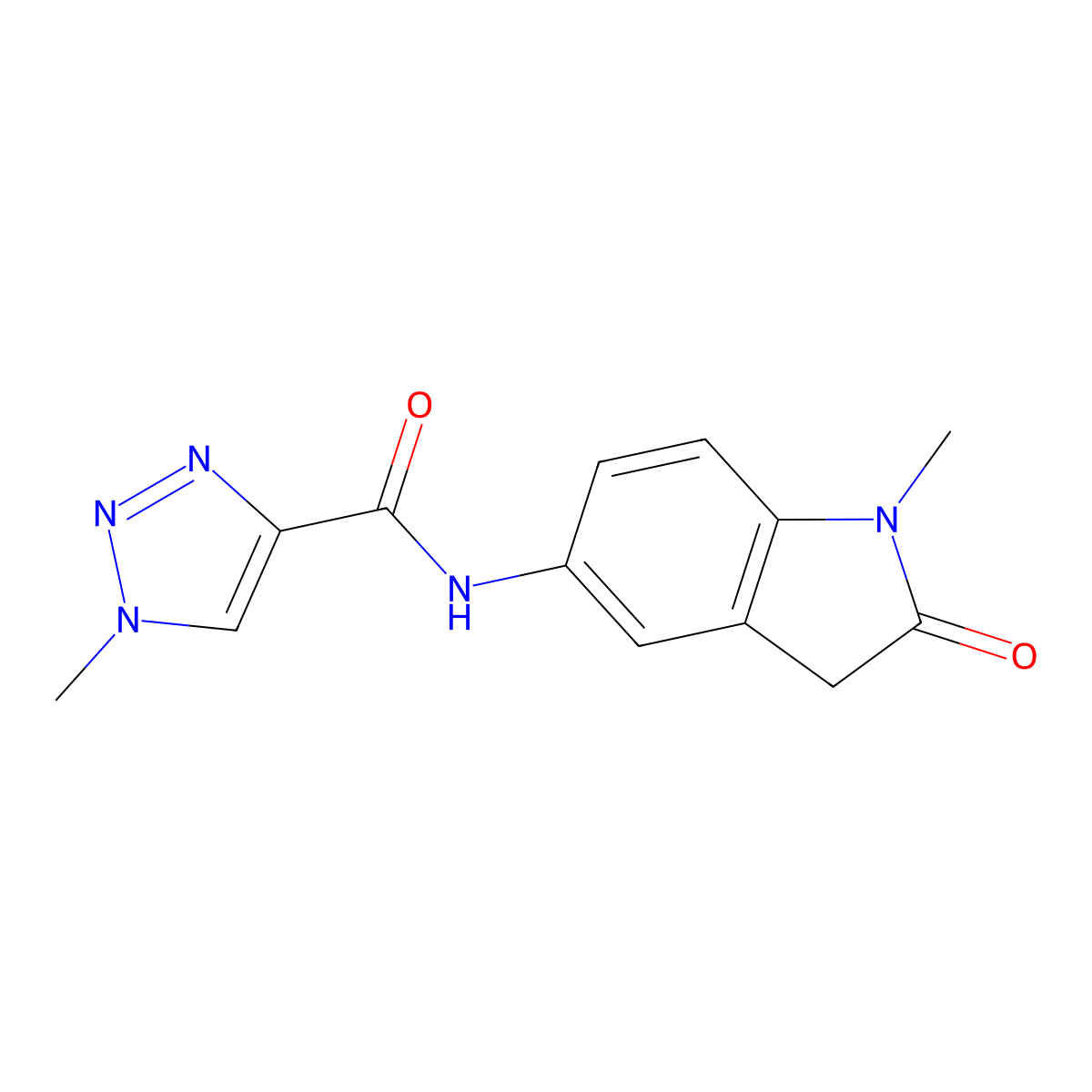 1-methyl-N-(1-methyl-2-oxoindolin-5-yl)-1H-1,2,3-triazole-4-carboxamide molecular structure, CAS 1448050-98-3