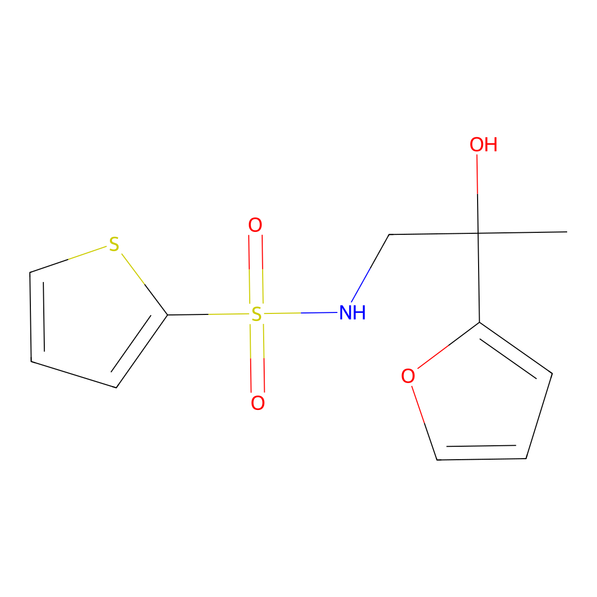 N-[2-(Furan-2-YL)-2-hydroxypropyl]thiophene-2-sulfonamide molecular structure, CAS 1448051-00-0