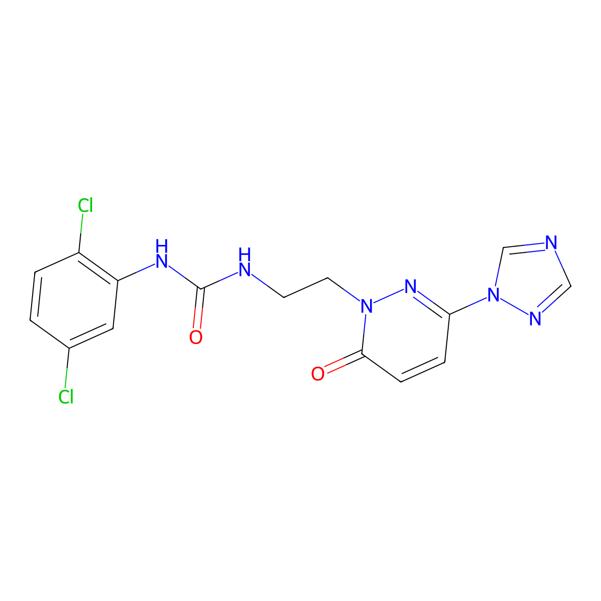 1-(2,5-dichlorophenyl)-3-(2-(6-oxo-3-(1H-1,2,4-triazol-1-yl)pyridazin-1(6H)-yl)ethyl)urea molecular structure, CAS 1448051-06-6